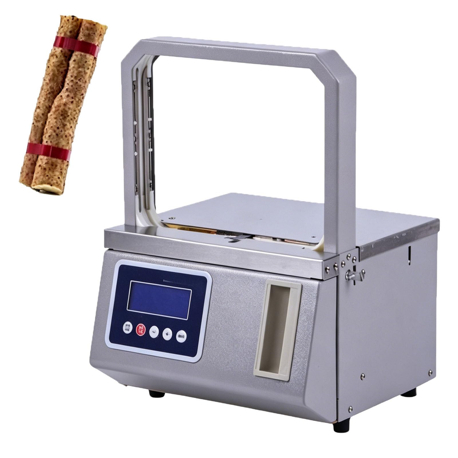 ylpddmm Automatic Bundling Machine, Automatic Strapping Machine Binding Tool Packaging, 2 Seconds/Time Rapid Band, for Printed Materials Supermarket Industry 8.6 * 8.6in