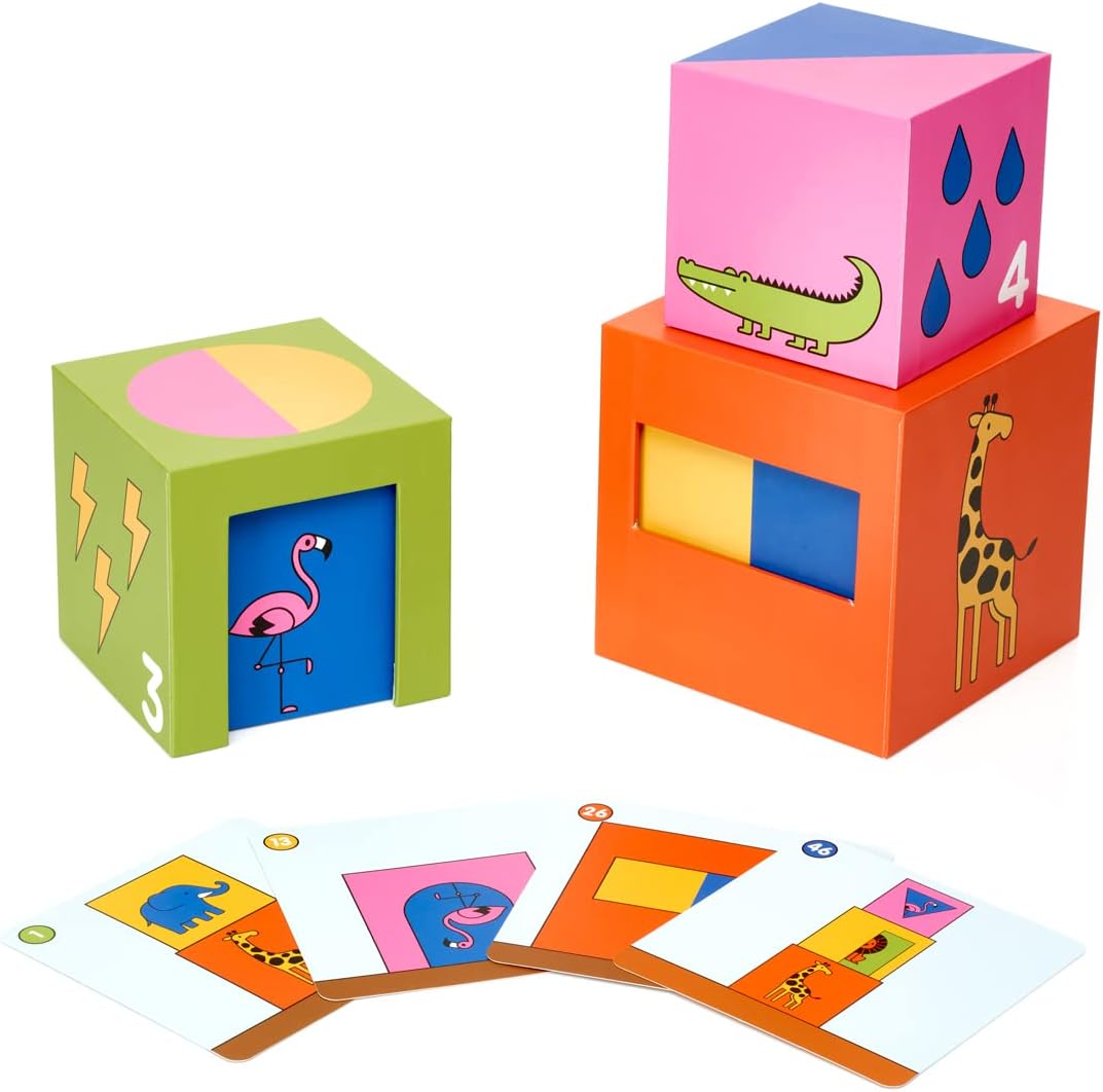 SmartGames - Peek-A-Zoo - Educational Brainstorming - Multi-Level Strategy Game and Skill Building for Pre-Schoolers - 2 Year-olds and Up - 1 Player - Multilingual - 524632.