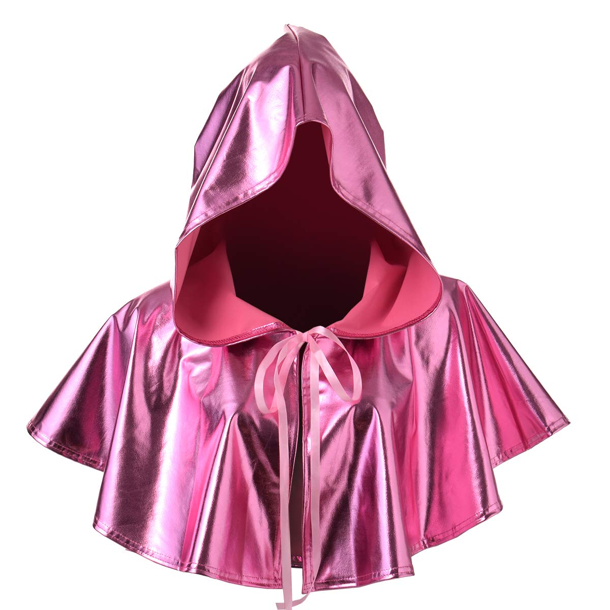BLESSUME Medieval Hooded Cowl Cross Necklace (Pink)