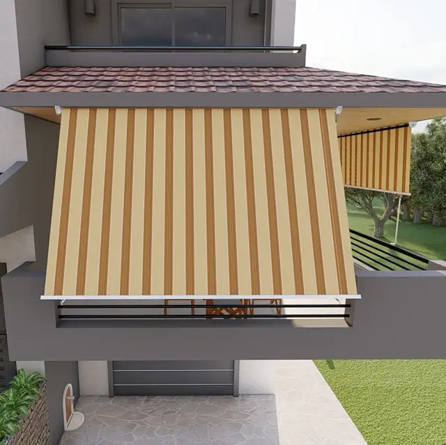 Tenda da Sole a Caduta MILOS 3x2,5 mt Beige/Ocra per Finestra e Balcone