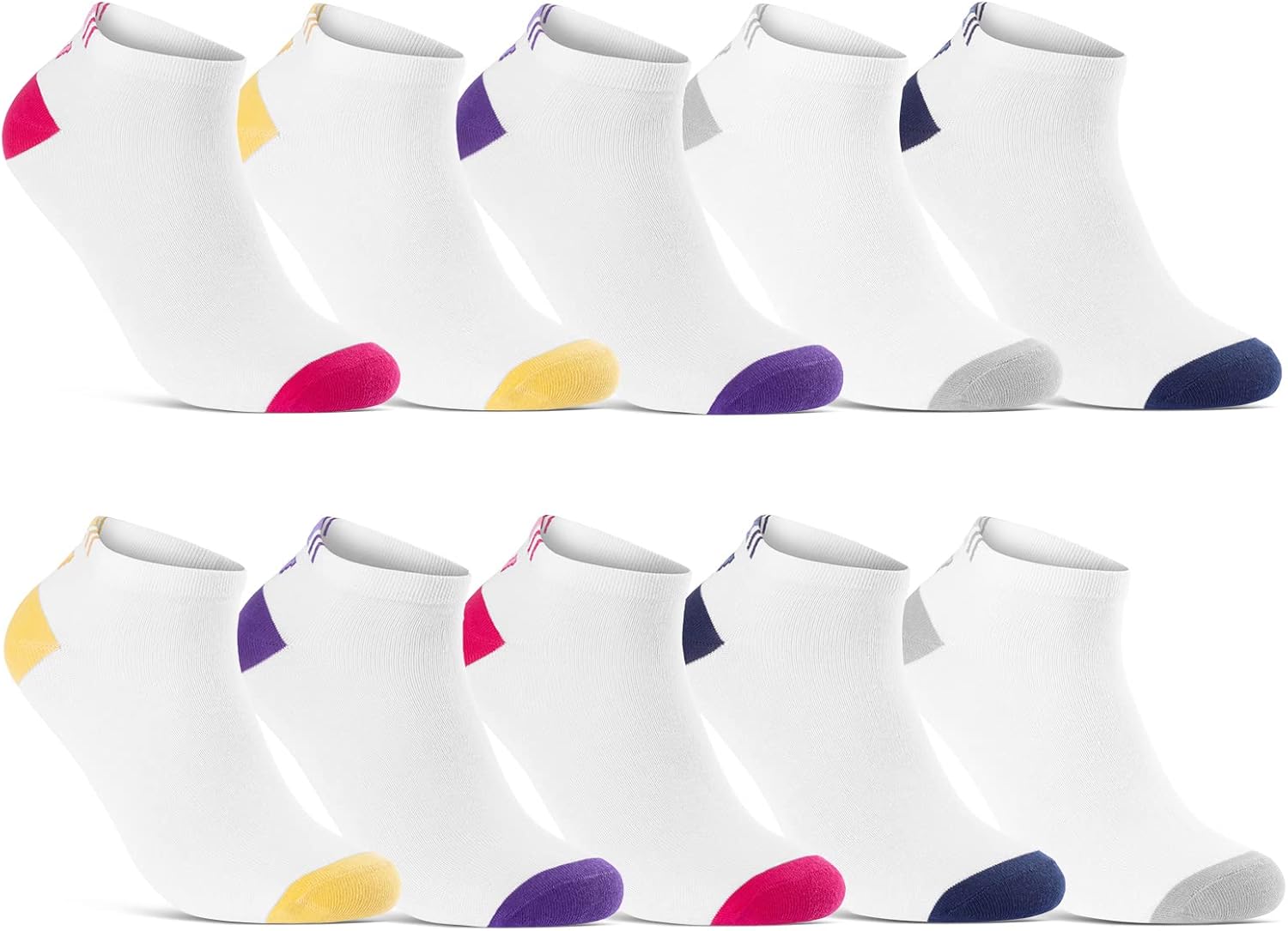 10 Paia Calzini Donna Multicolore - Cotone, Righe, Pois E Cuori | Taglia Unica Per Uso Quotidiano - Foto 11