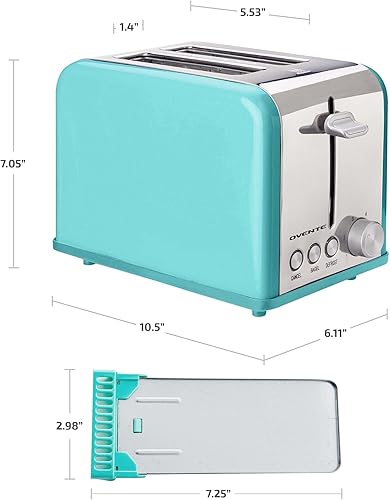 Miniatura 6 de OVENTE Electric Toaster Machine with 6-Shade Browning Selector Setting, Compact Design and Removable Crumb Tray, 700W Power Perfect for Toasting