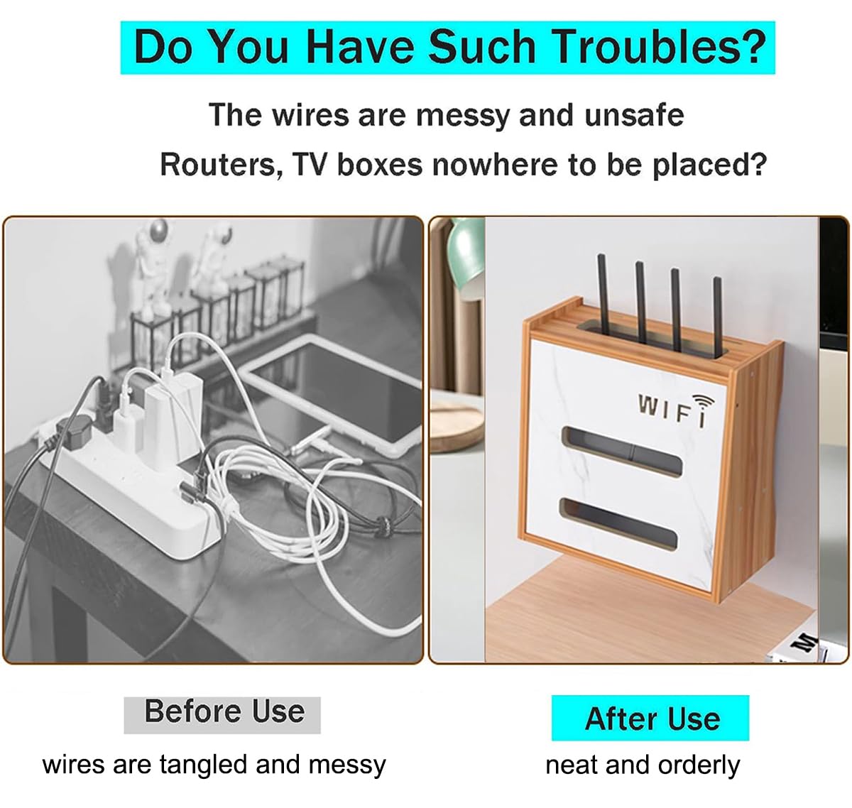 Półka na router WiFi, skrzynki na ścianę, organizator biurko, szafka przechowywanie WiFi, montowana na ścianie, domowe pudełko przewodów zasilających