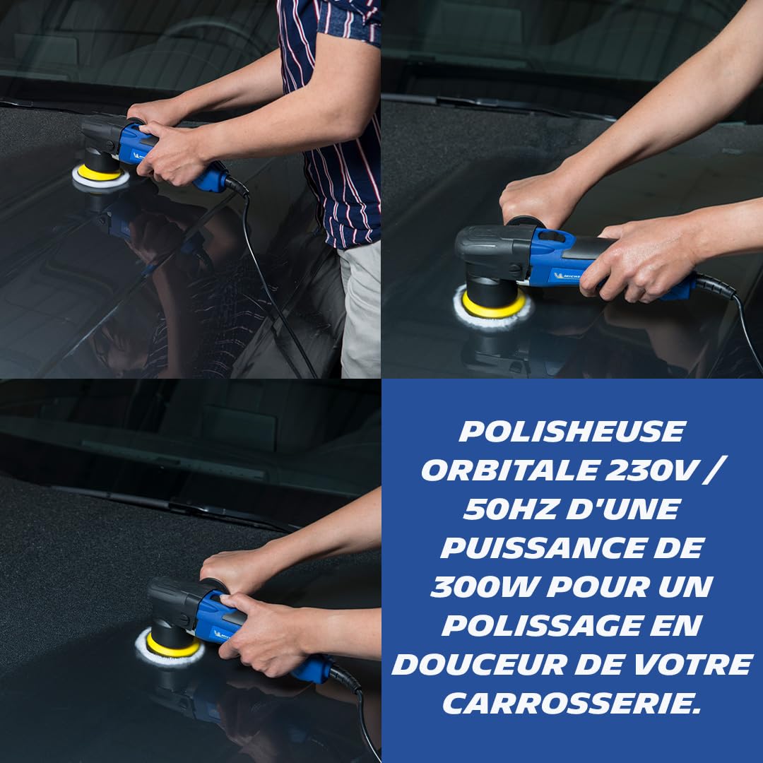 MICHELIN 008524 Polisseuse Orbitale 230V 300W – Diamètre 75 mm – Vitesse Variable 3500-6400 tr/min