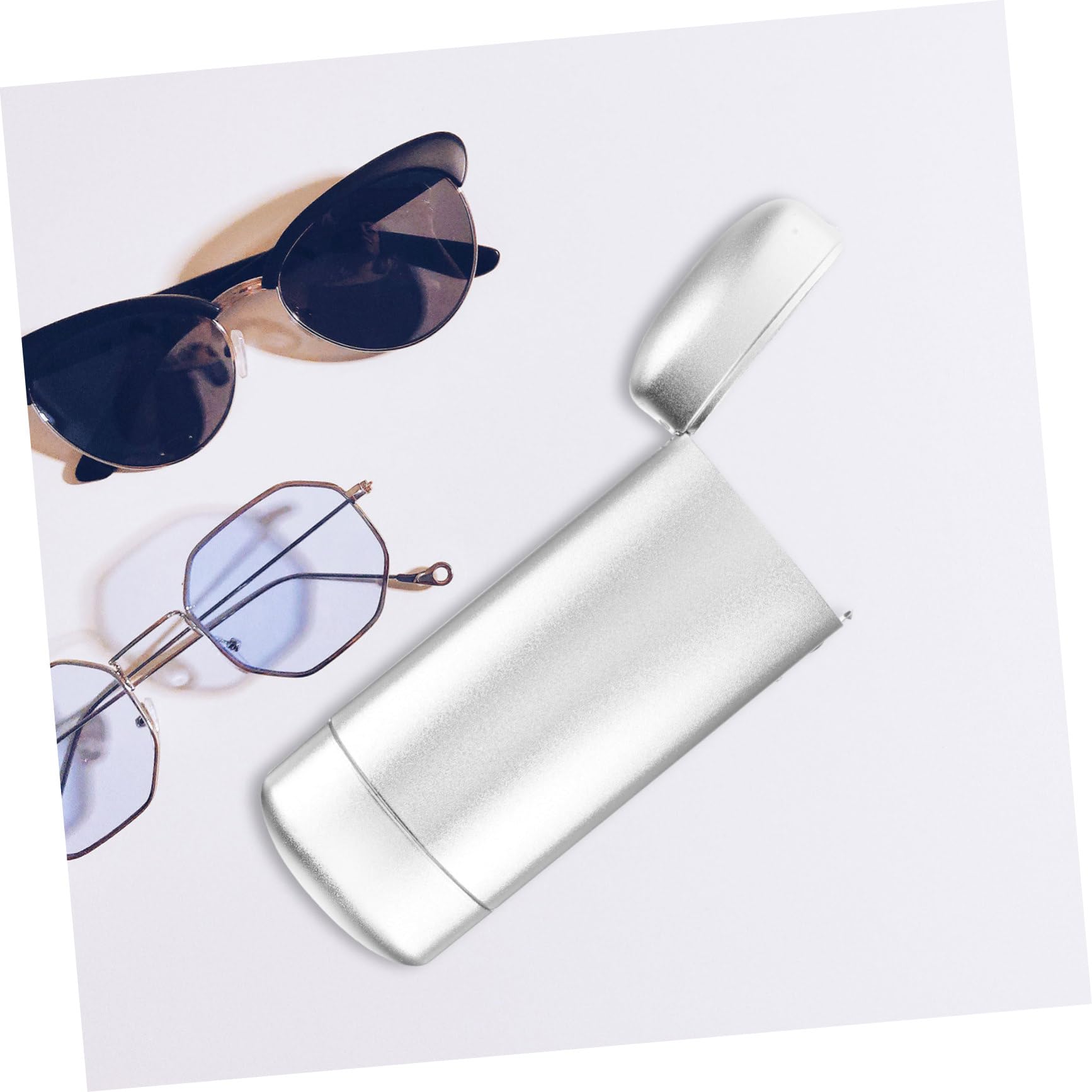FRCOLOR Custodia Per Occhiali in Alluminio Custodia Rigida Per Occhiali Protettivo Viaggio Organizer Per Custodie Per Occhiali Astuccio Per Occhiali Lega Di Alluminio Silver