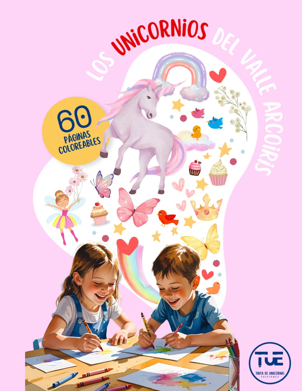 Libro de colorear unicornios para niños 8,5"x11": 60 diseños mágicos, una imagen por página: Diversión creativa; páginas a una cara para regalar, ... cara para regalar, viajar o colorear en casa