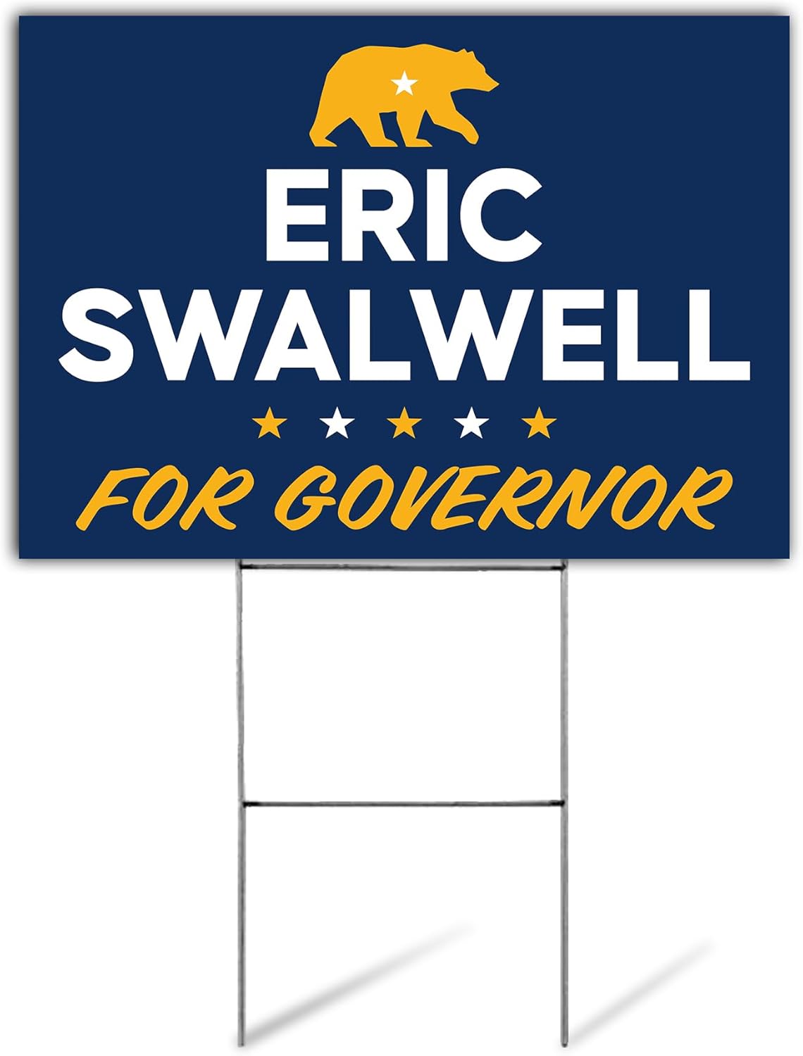 SignPro Eric Swalwell For Governor Yard Sign | Eric Swalwell Sign | Swalwell For Governor Lawn Sign | California Governor 2026 | 24" x 18" Corrugated Plastic | Includes H Stake | Double Sided