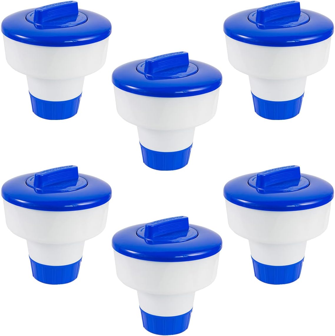 XtremepowerUS 6-Pieces Floating Tablet Chlorine Dispenser 3lbs Capacity Chemical Dispenser for Pool, Idea for In-Ground & Above-Ground Pools