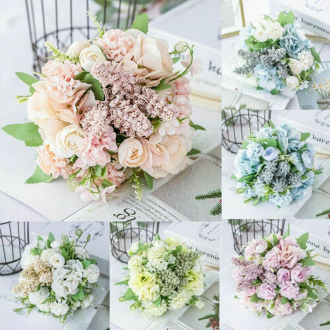 Fiori artificiali in seta, bouquet di peonie con 13 teste per decorazione della casa, festa di nozze, 30 cm, rosa