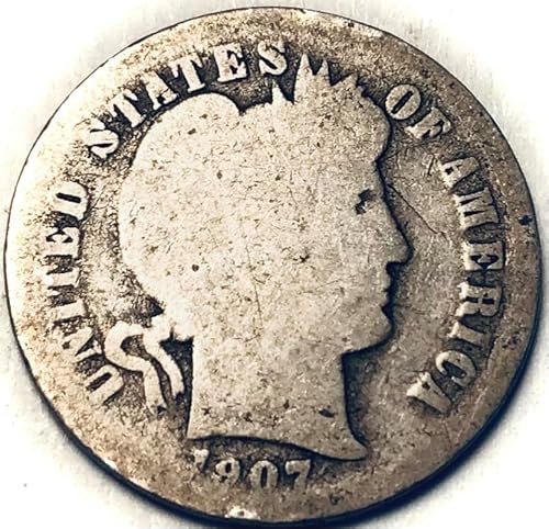 1907 O Barber Silver Liberty Head Dime About Good