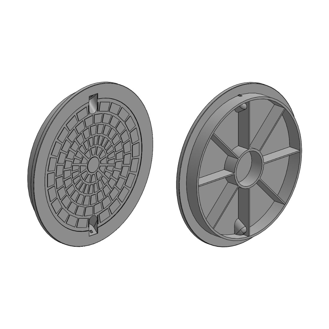Coperchio Per Pozzetto DN350, Tondo In Plastica Nera, Per Tubo Ondulato, Acque Reflue E Piovane - PL A02-004-350k-cz