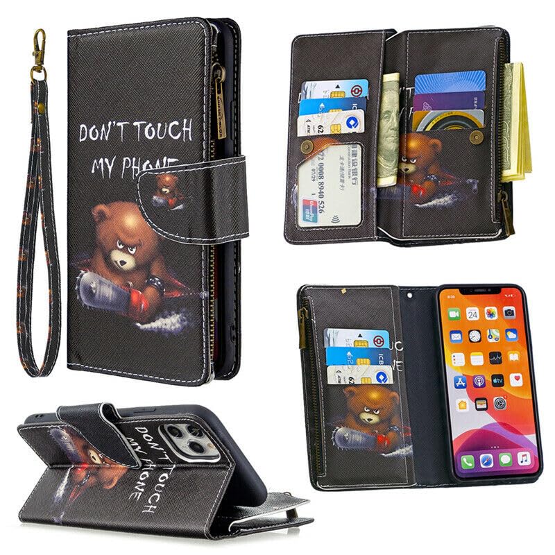 Étui pour Huawei P40 Pro petit ours en cuir avec fentes pour cartes