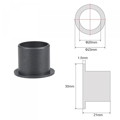 Miniatura 82 de uxcell Rodamientos de manga con bridas 0.118 in Diámetro 0.181 in OD 0.197 in Longitud POM Envueltos Bujes sin aceite Negro 4pcs