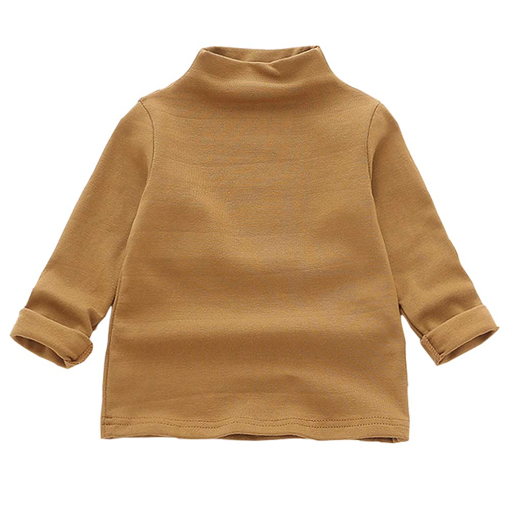 MODNTOGA Toddler Turtleneck Baby Girl Boy Long Sleeve Shirt Solid Color Mock Neck Shirt Knitwear Blouse Fall Winter Clothes