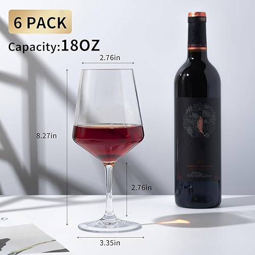 Miniatura 2 de Copas de vino irrompibles de 18 onzas, copas de vino de plástico acrílico, juego de 6 unidades, para todo uso, copas de vino tinto o blanco, aptas