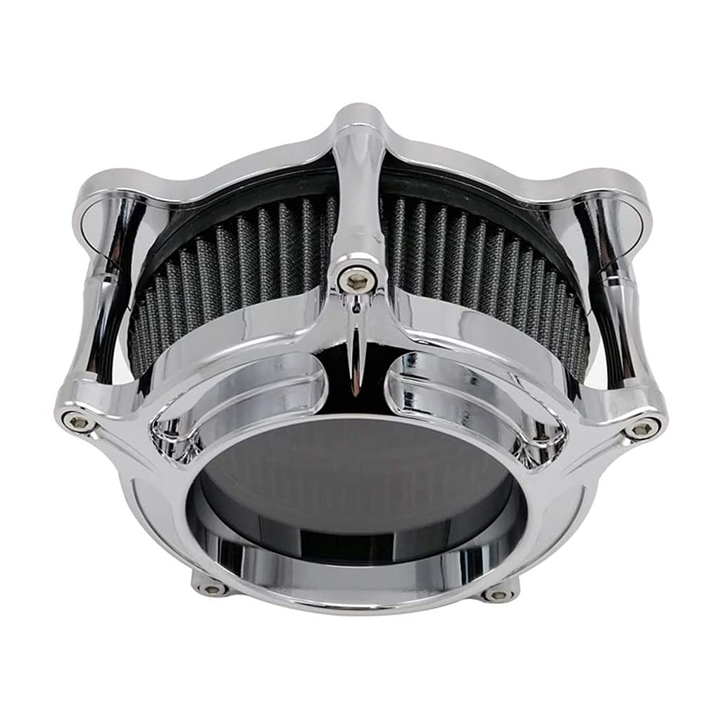 Przepuszczalność powietrza Filtr Cnc Czystość kontrastu Chrom, dla Harley, Touring Street Glide Road Softail Dyna