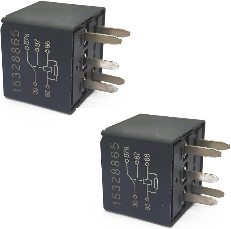 Relé automotivo GROBARPART 12 V 35 A 5 pinos para bomba de combustível, partida, ar-condicionado e ventoinha – Kit com 2 unidades