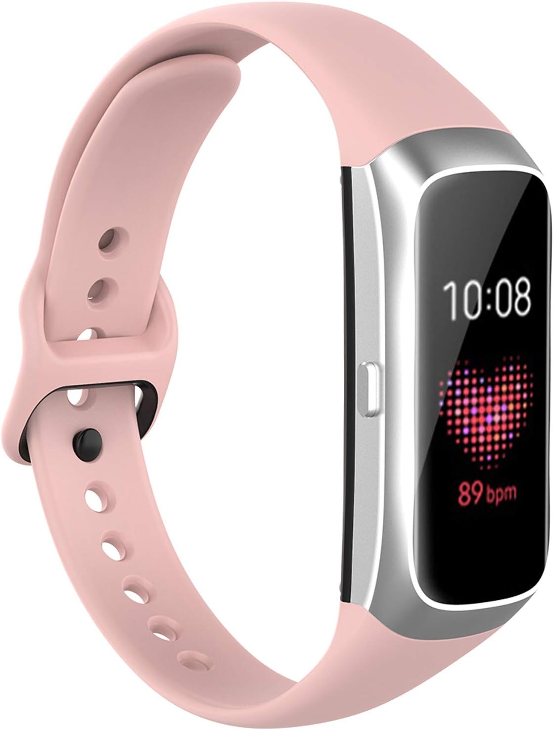 Fit for Samsung Galaxy Fit SM-R370 Watch Bands, Adjustable Soft Silicone Replacement Band Straps Wristbands Bracelet Fit Samsung Galaxy Fit Fitness Smartwatch for Women Men (Pink)