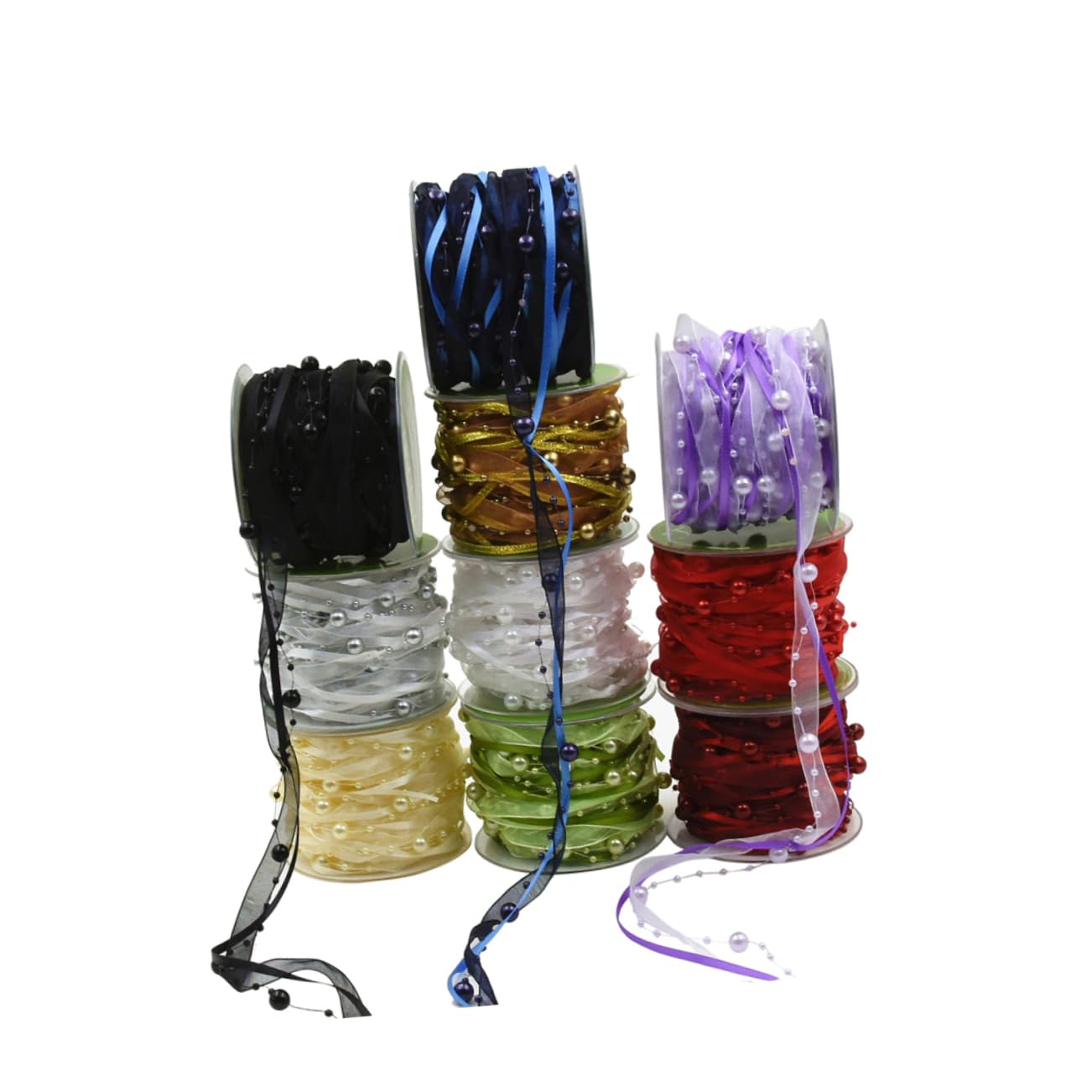 SEWACC 3 Rollen Dekoratives Perlenband Geschenkband Blumenstraußbänder Für Paket Hochzeitsband Piyester Gurtbänder Für Party