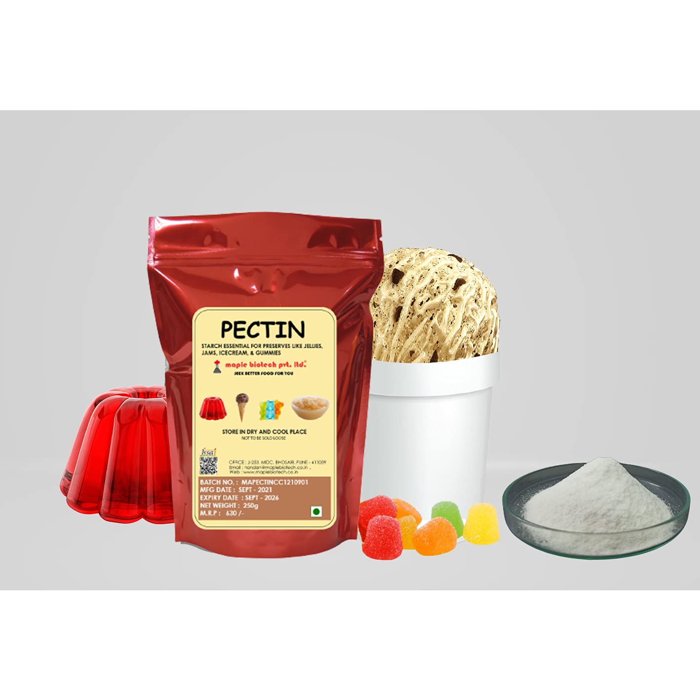 Pectin Powder 50gm, Vegetarian Pectin for Gelling Agent, jams,and Fruit