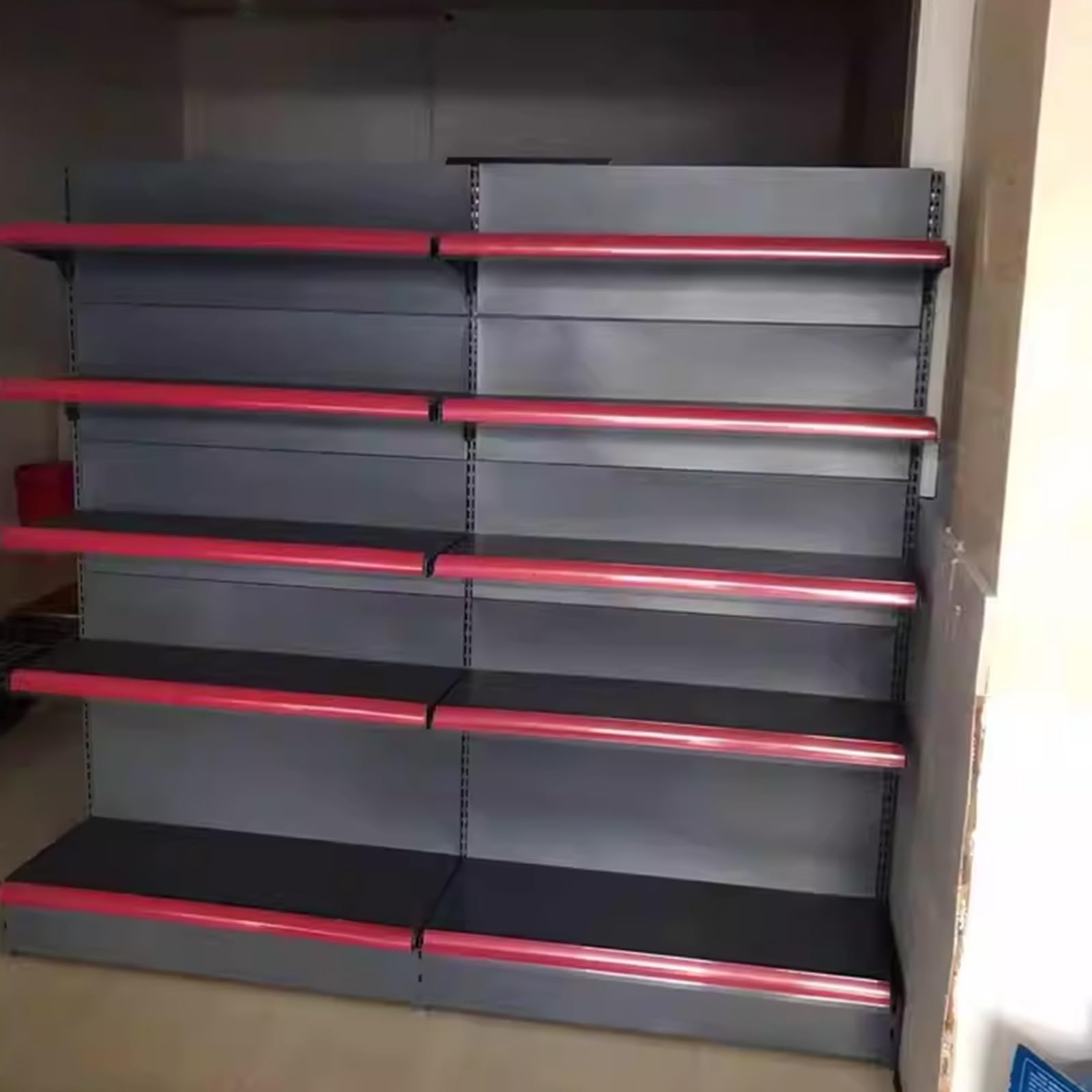 Regał Metalowy Czarny Stal Walcowana na Zimno Regały Supermarketowe Regulowane Półki Modułowa Konstrukcja Prosta Instalacja Regały Sklepowe do Sklepów, Supermarketów i Aptek(Green,93cm Main)