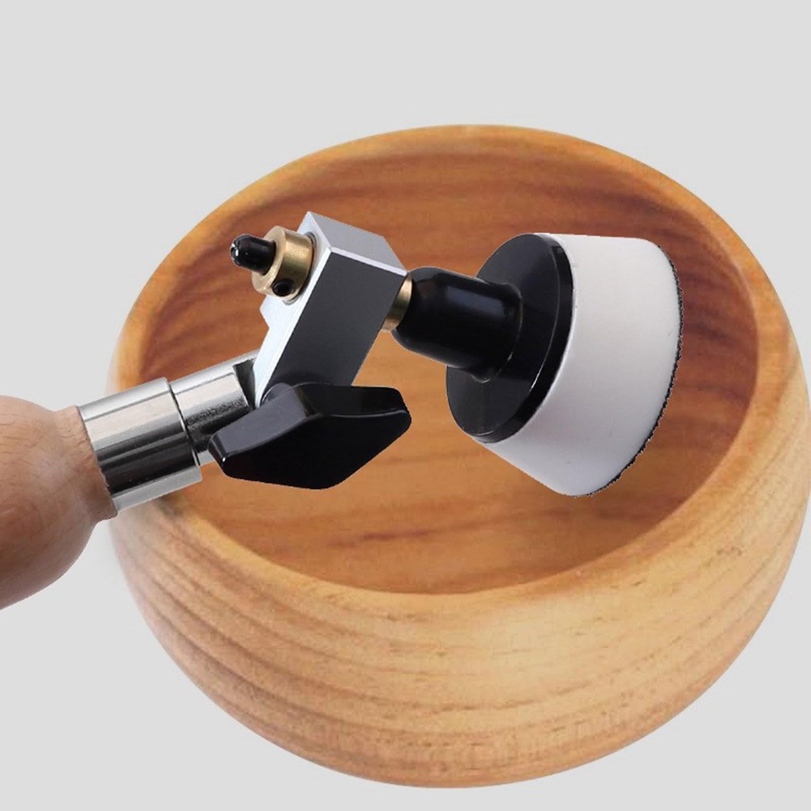 Kits de lijado de cuencos, bloque de lijado, herramientas de torno de madera con discos de lijado de gancho, placas de respaldo de 2.5 cm, almohadilla de interfaz de espuma