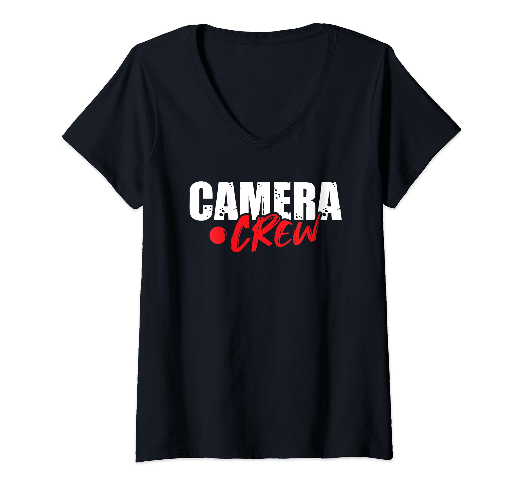 Womens Camera Crew TV Film Production Movie Filmmaker Camera Man V-Neck T-Shirt