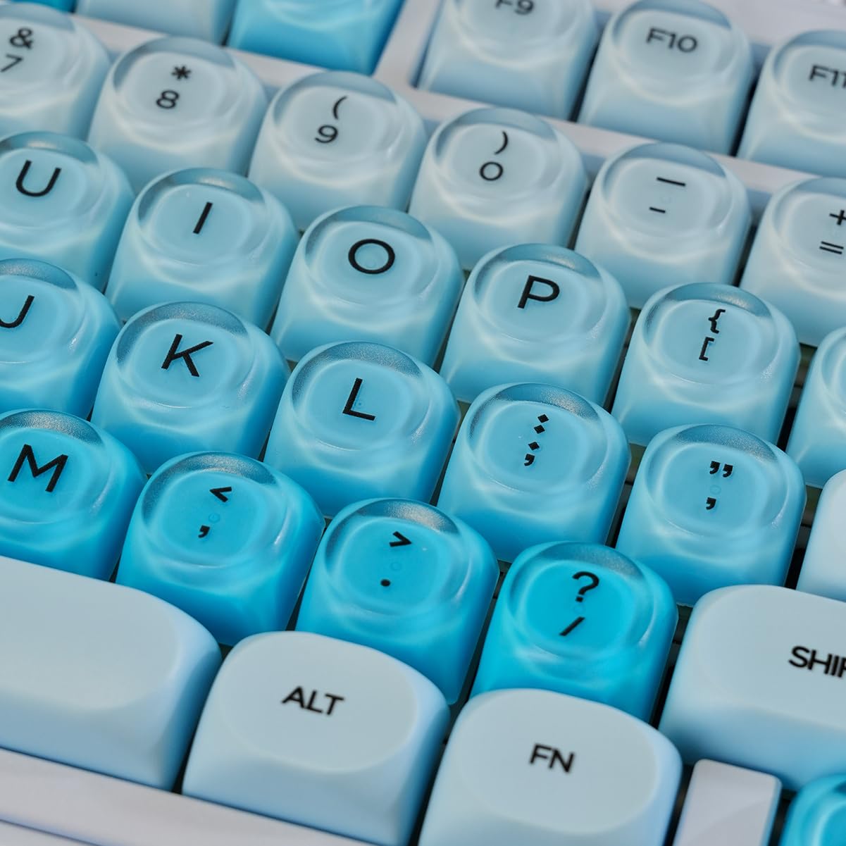 132 tasti MOA Profile Keycaps PBT Cherry Profile Blue Jelly Keycaps Set compatibile con tastiera Wooting 61/64/87/104/108 Cherry Mx Switch tastiere meccaniche