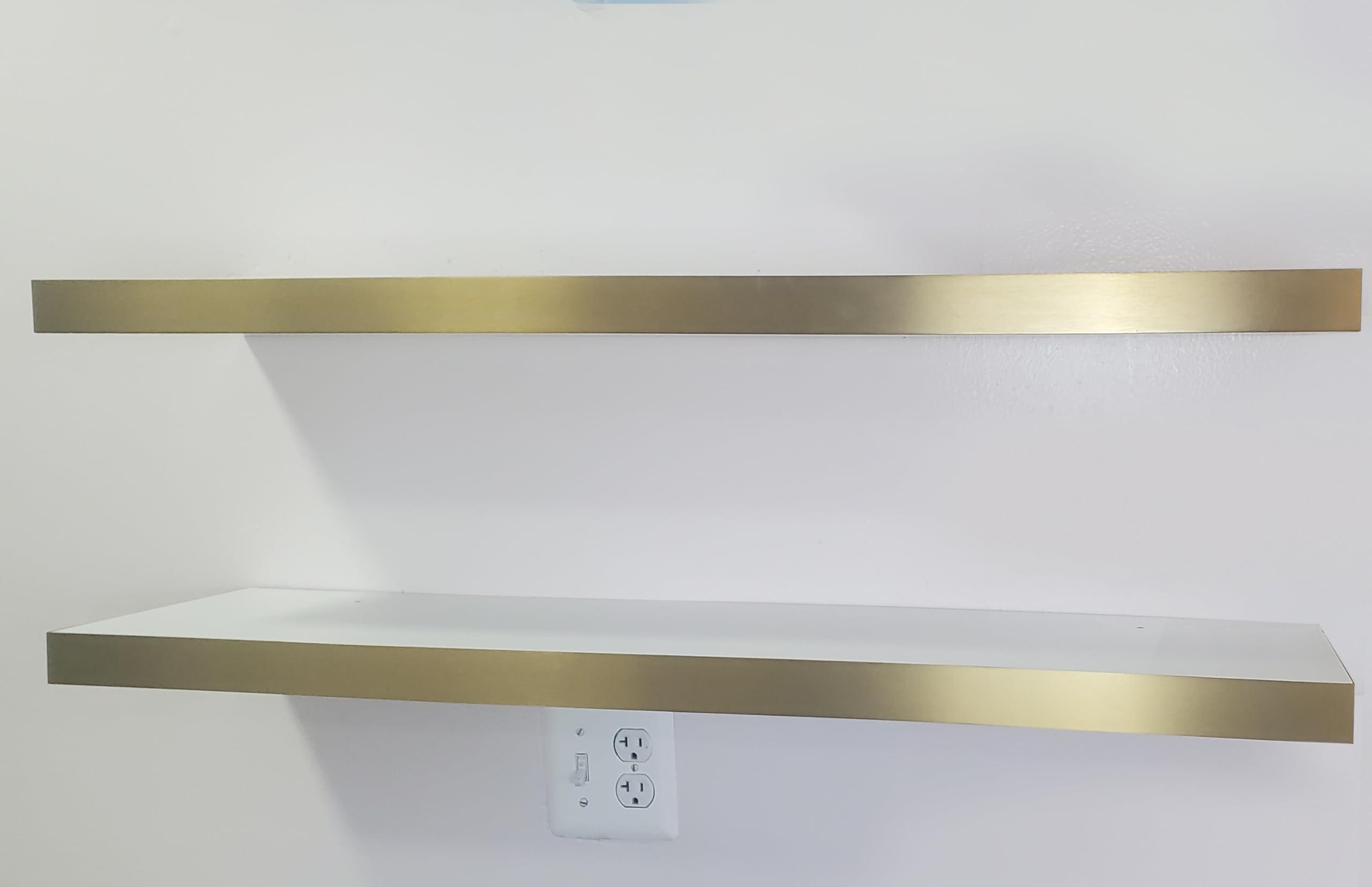Estantes flotantes, estantes montados en la pared, estantes de pared para decoración de sala de estar, dormitorio, oficina, cocina, baño, estante blanco moderno con soportes invisibles, juego de 2