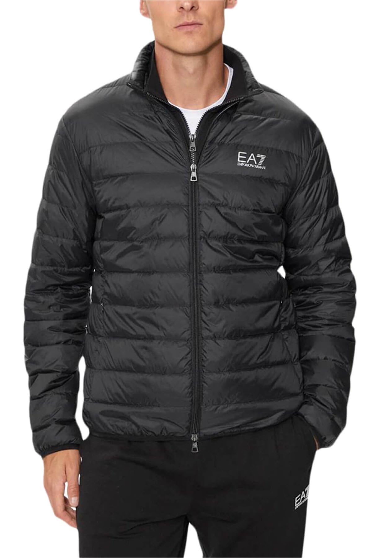Ea7 Men's Black Emporio Armani Down Jacket 8Npb23pngpz 8058997334129, S