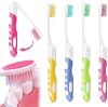 Travel Toothbrush Pack of 4 Foldable Mini Soft Bristles for Travel & Camping (Green Pink Blue Yellow)