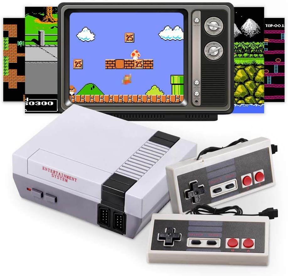 Retro Game Console Classic Mini Games, Preloaded Game Console, Mini Game Consoles with 2 Classic Mini Retro Game Console Controllers, AV Cable, and 620 Classic Games from Your Childhood : Video Games