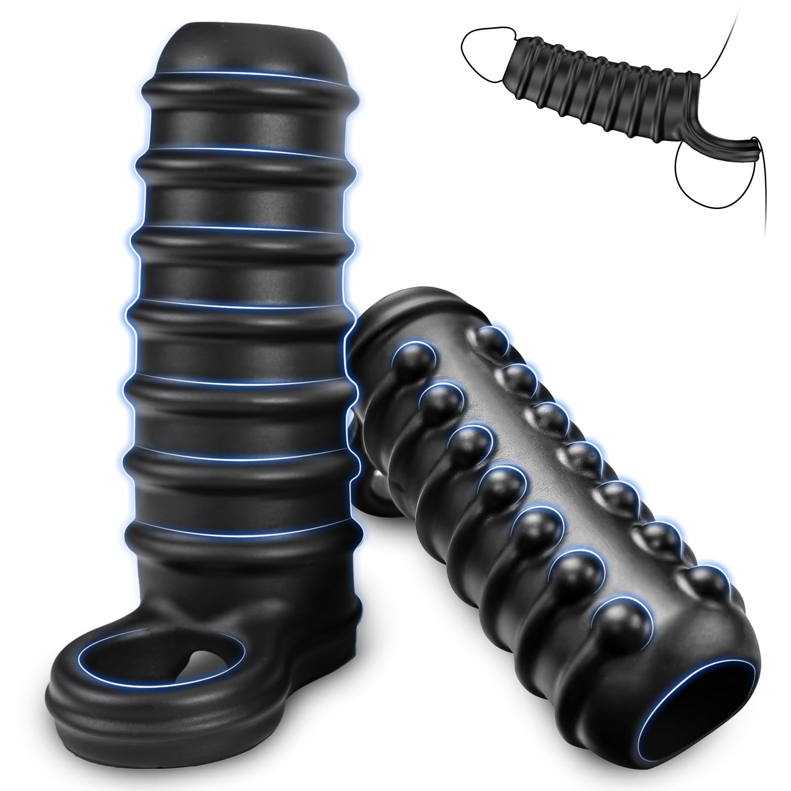 Penis Sleeve for Men- Zopokeng Textured Girth Enhancer Cock Sleeve G Spot Stimulation Silicone Cock Ring Reusable Penis
