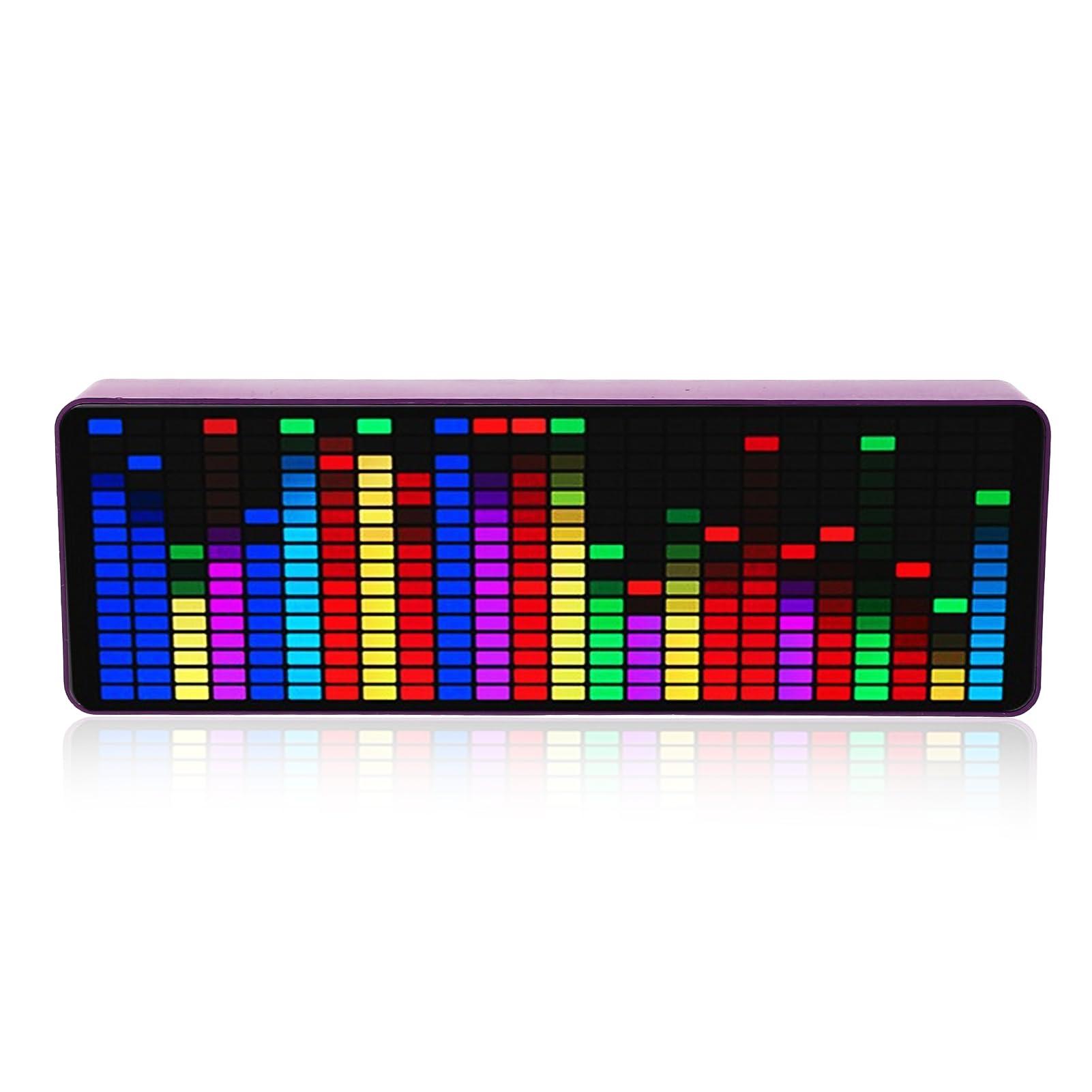 LICAEVEY Pantalla LED de Espectro Musical, 2 Métodos de Control 384 LED Sensor de Voz Analizador de Captación Ecualizador Analizador de Espectro con Reloj 20 Efectos Dinámicos 7 Colores