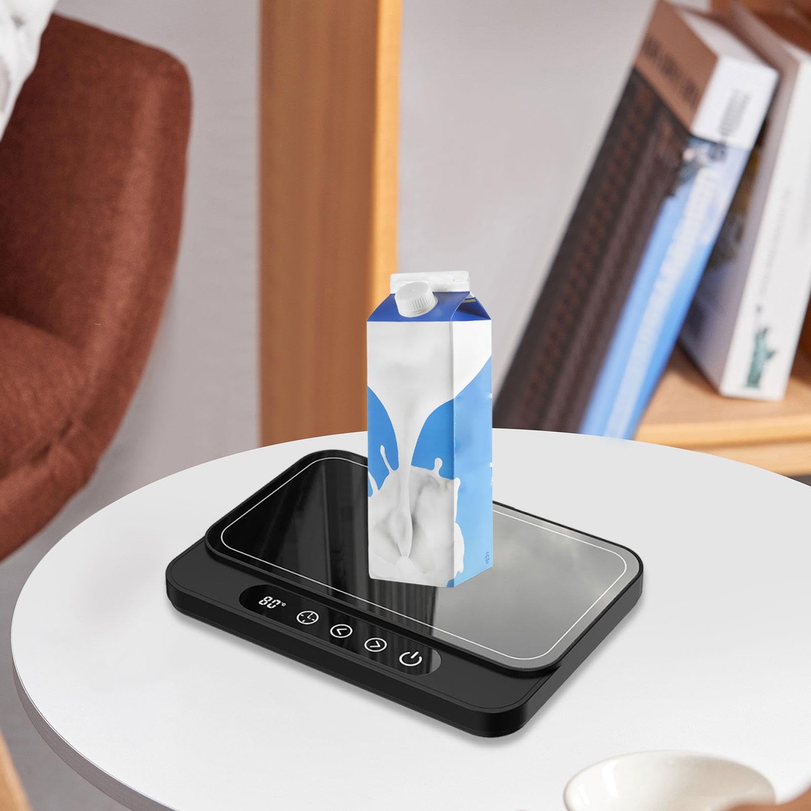 Chauffe Tasse Bureau, 50 W Chauffe-Tasse à Café, Réchauffe Tasse à 9 Réglages de Température avec Affichage, Arrêt Automatique 8 Heures, Réchauffeur de Café électrique pour Thé, Chocolat Chaud, Noir