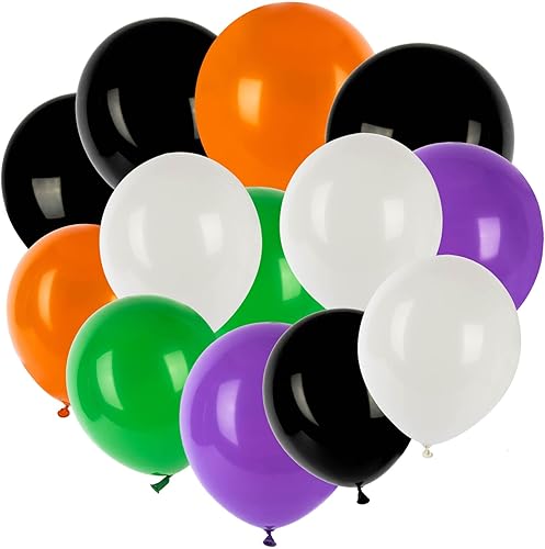 Guirnalda de globos de Halloween, 100 unidades, para decoración de fiesta de cumpleaños de MAQIHAN para interiores, color naranja mate, negro,
