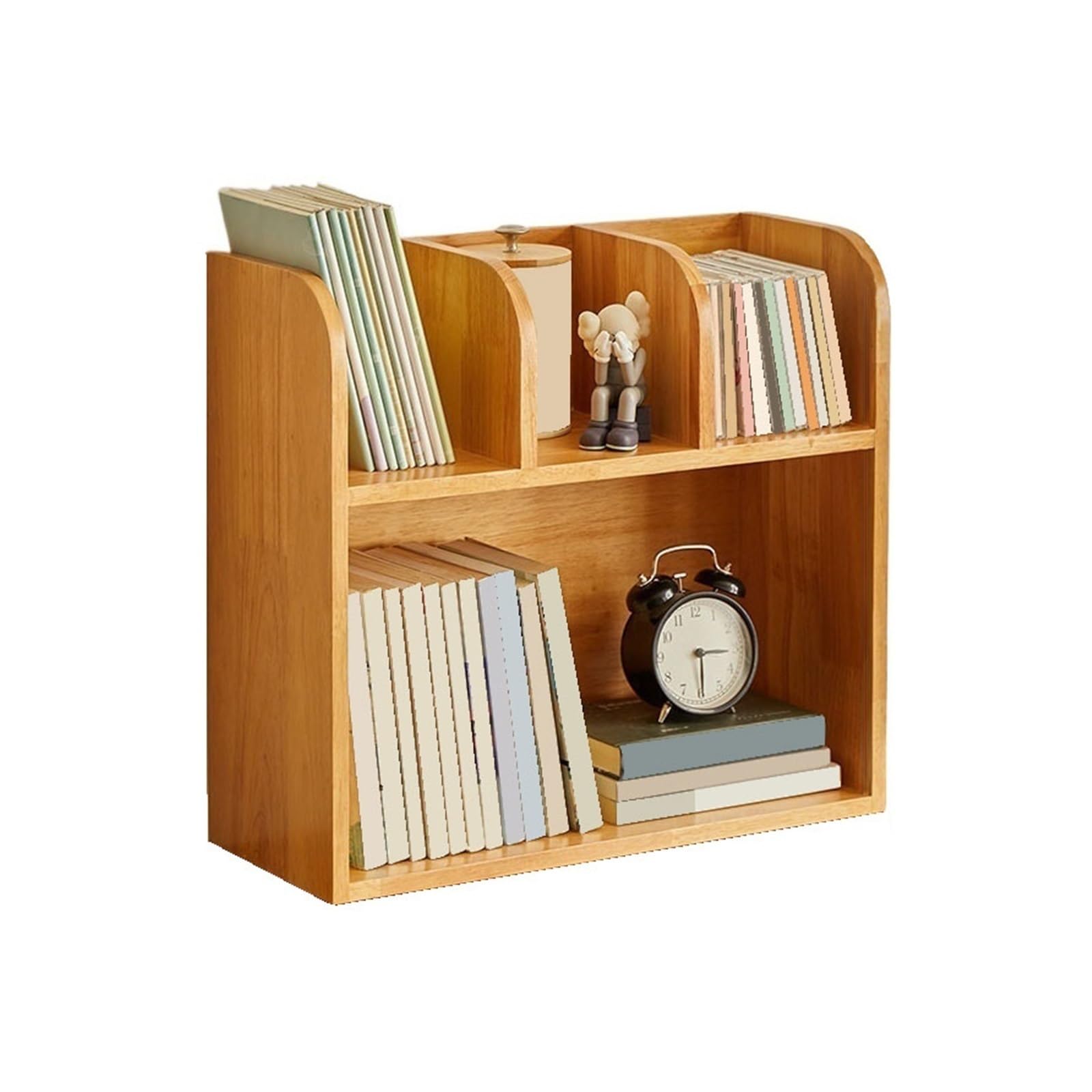 Zhaoj24-05 Bookcase Multi-interlayer Tabletop Bookshelf Wooden Storage Rack for Home Office Dormitory