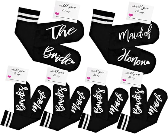 WIFFGO Bridesmaid Gifts For Women Her Bachelorette Party Favors Engagement Fuzzy Socks Cute Bride Socks Wedding Gifts