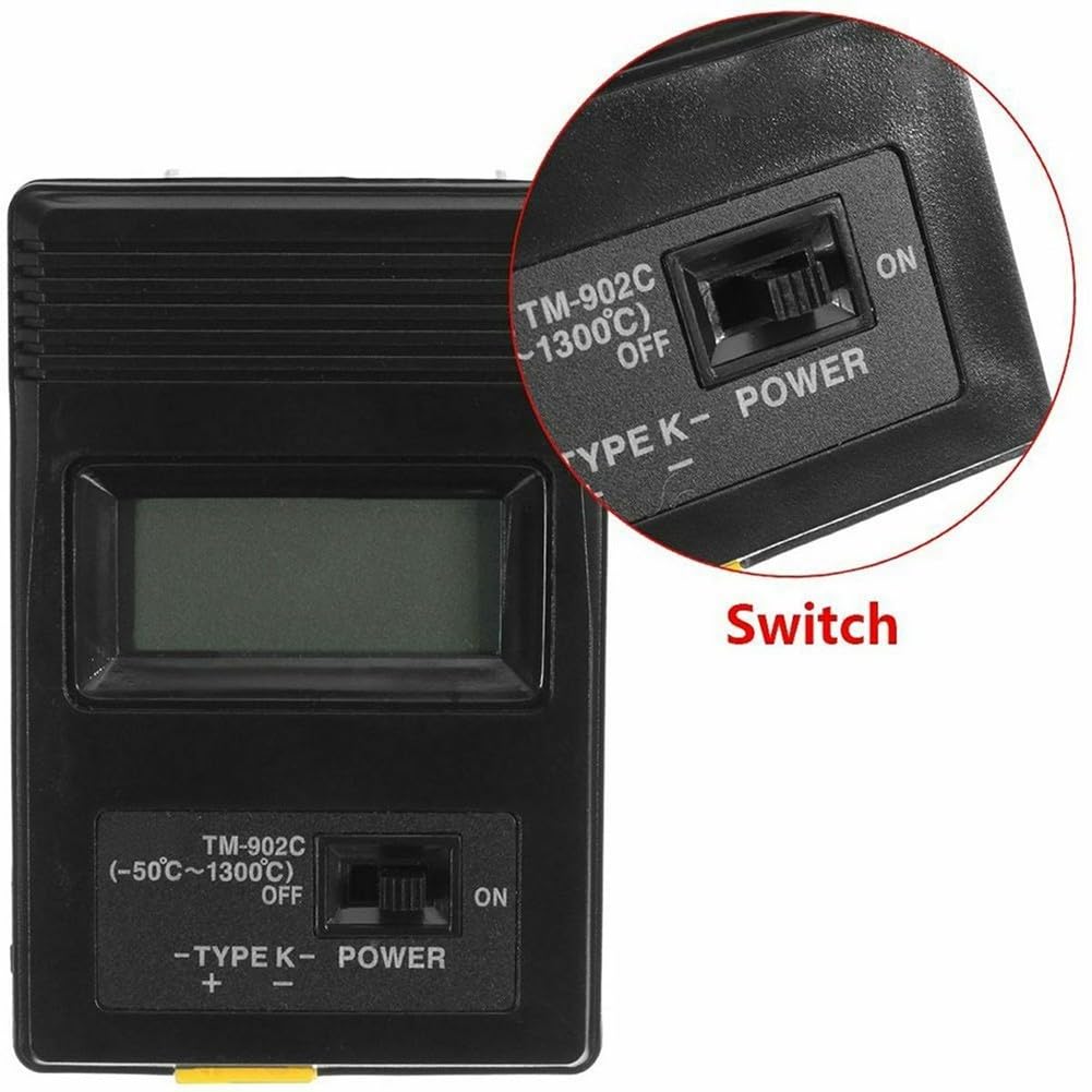 K Typ Thermoelement, digitales Temperaturmessgerät TM-902C mit Sonde für -50 C bis 1300 C, LCD-Display für Industrie und Labor