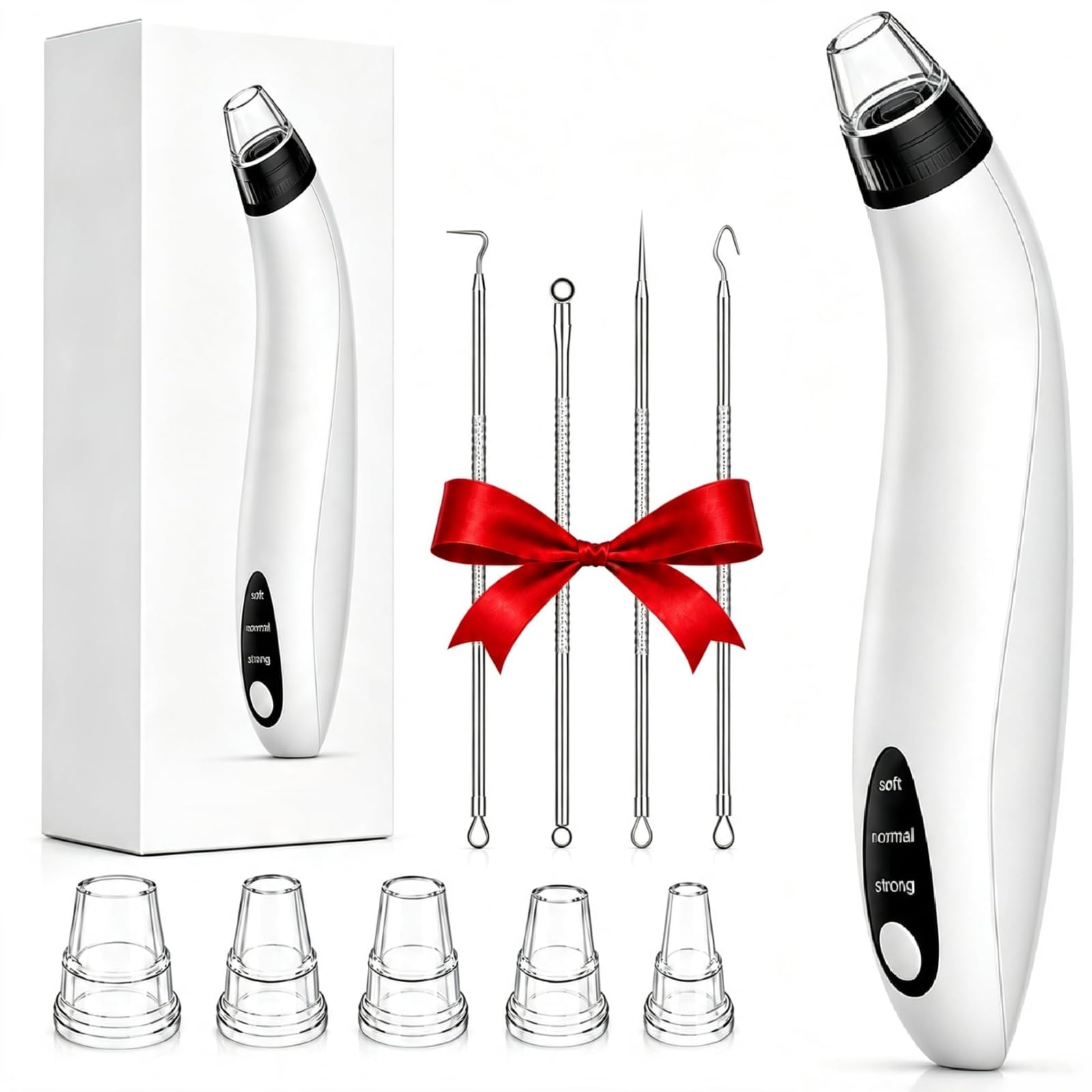 Blackhead Remover Tool, Aooeou Professional Pimple Popper Tool Kit - Easy Removal for Blemish, Whitehead Popping, Zit Removing for Risk Free Nose Face, Anti-Slip Coating Handle (b-Silver)