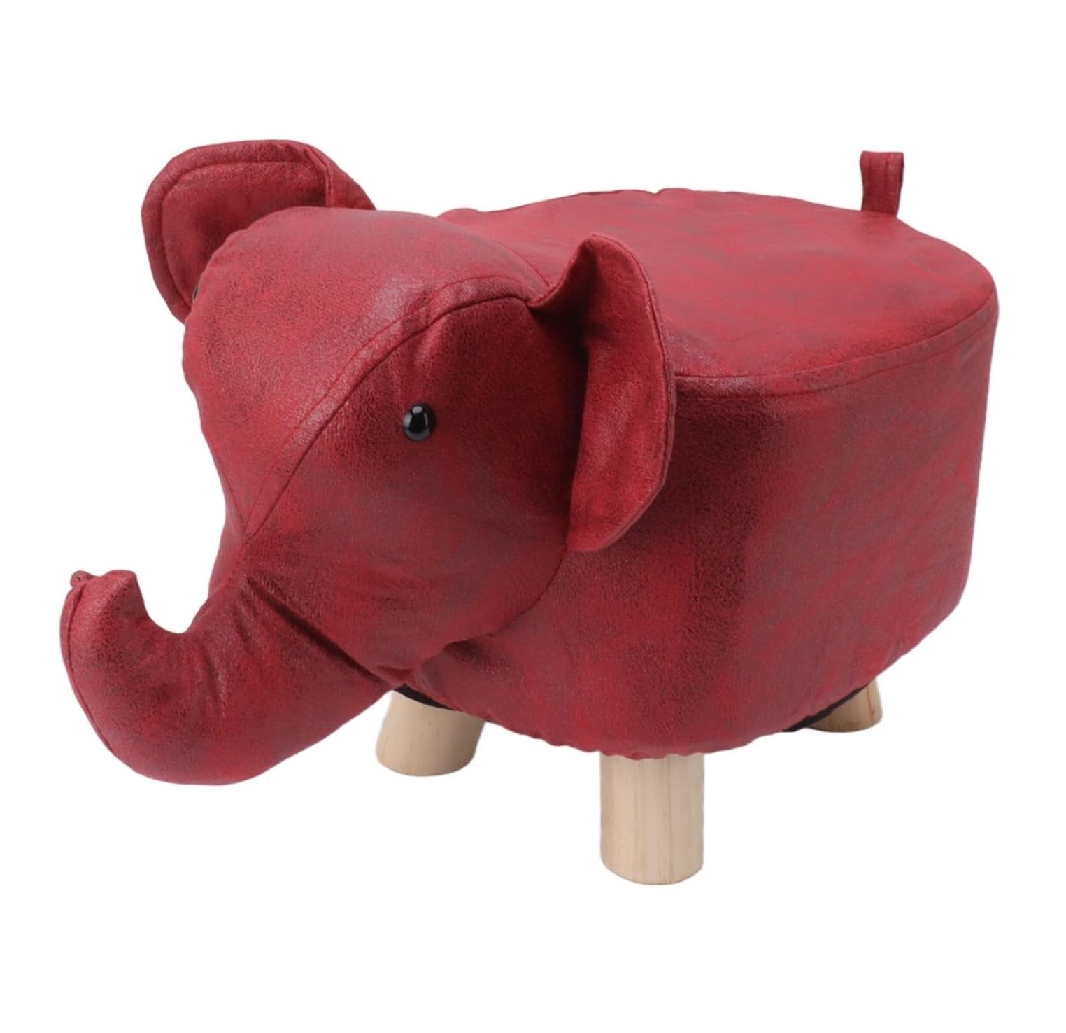 Ottomana Salón Reposapiés con Forma De Elefante Y Cojín Acolchado Suave Asiento Extra(Rot)
