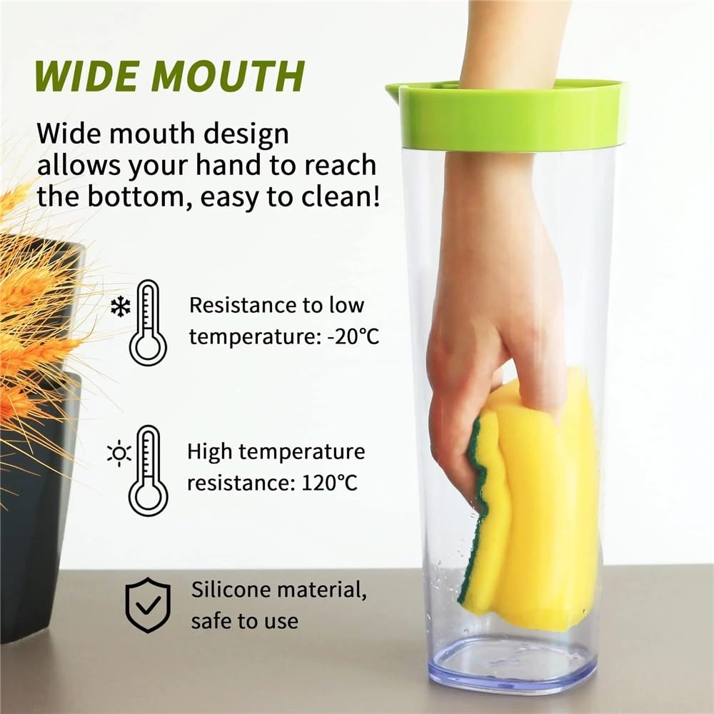 Dzban 1100 ml plastikowy dzbanek na zimną wodę, mrożoną kawę do drzwi lodówki, wykonany z mrożonej lemoniady(Biały)