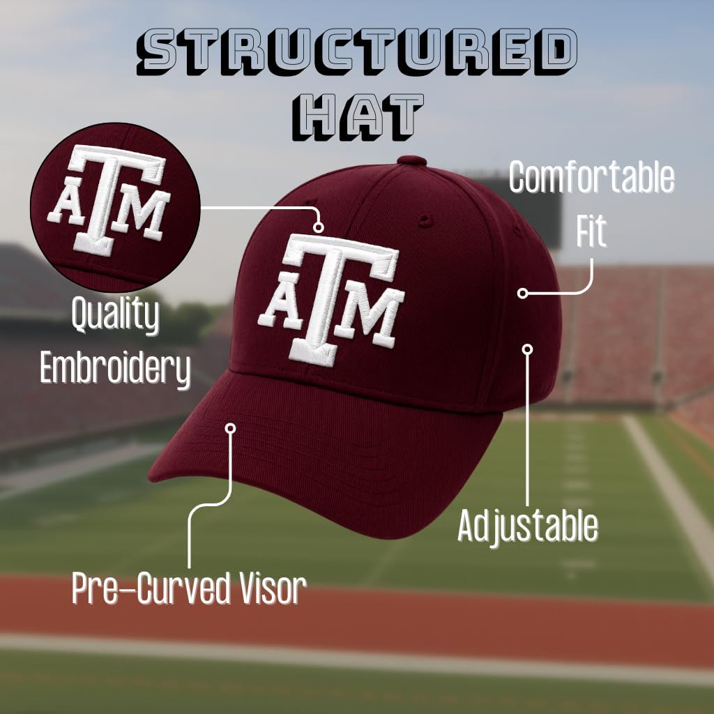 Texas A&M Classic Edition MVP Hat Adjustable Team Logo Structured Cap (Maroon) - Image 5