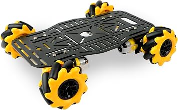 Mecanum Wheel Robot Car Chassis Kit, Omni-Directional Mobile Platform with 4 TT Motors & Aluminum Alloy Frame for Arduino Raspberry Pi DIY STEM Projects
