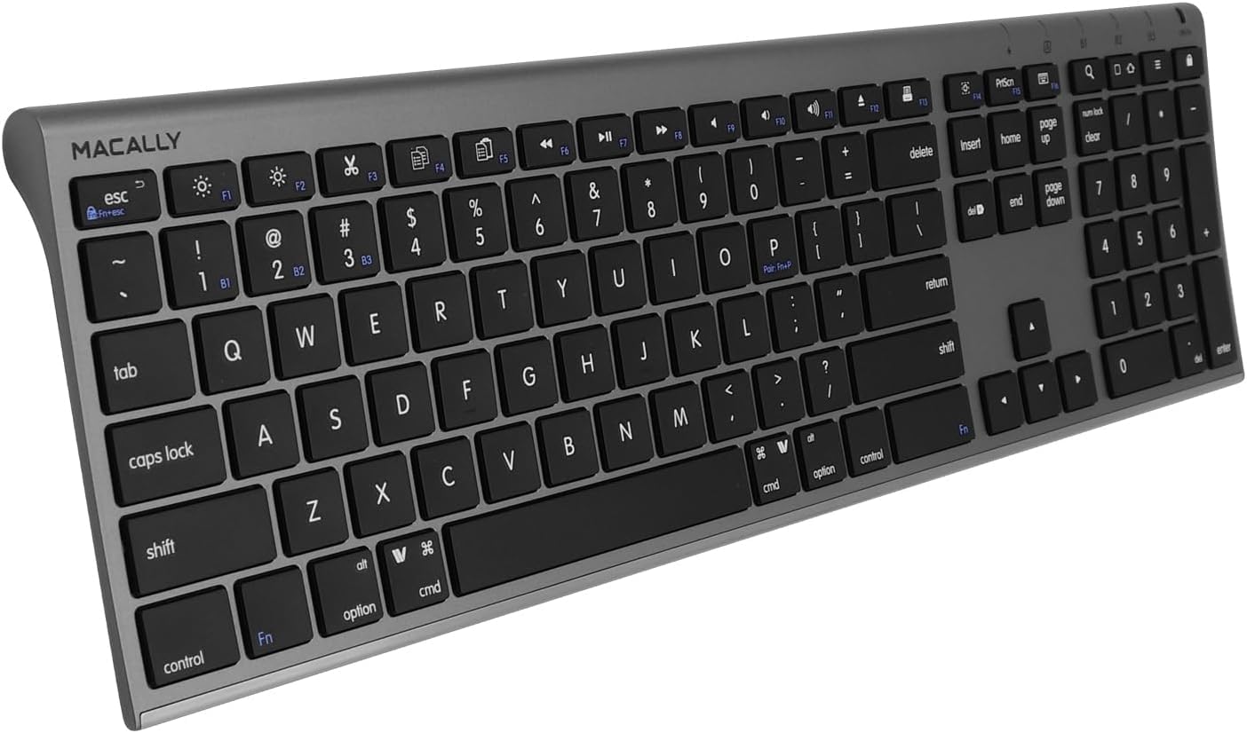 Amazon | Macally Bluetoothキーボード テンキー付き 3台切替 Mac/PC用