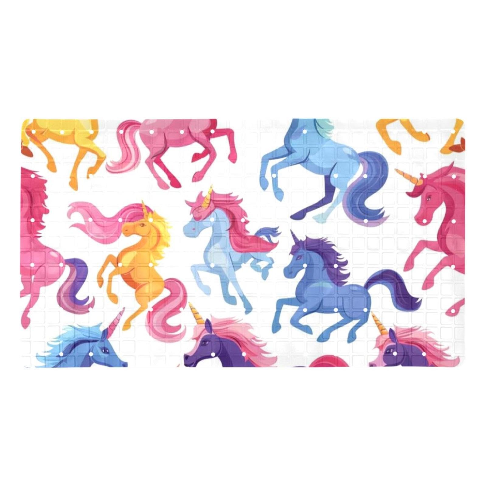 Tapete de baño de unicornio arcoíris y alfombrilla antideslizante de PVC
