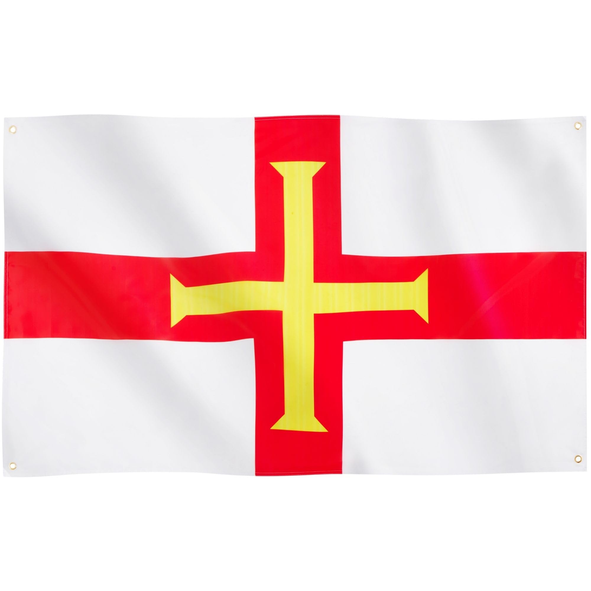 Runesol Guernsey Flag, 91x152cm, 3ft x 5ft, 4 Grommets, Eyelet In Every Corner, National Flag, St George Cross, Premium Flags