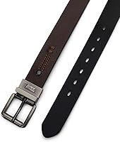 Vista 37 de Levi's Cinturón para niños grandes, cinturón reversible dos en uno informal apto para la escuela Negro/Marrón Bisel