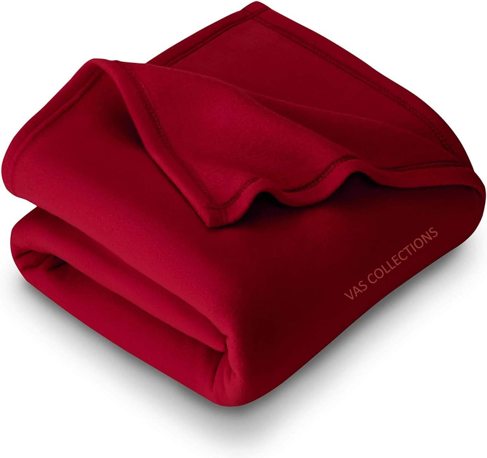 VAS COLLECTION 300 TC All Season Solid/Plain Lightweight Polar Fleece Single Bed Blanket (152 x 230 cm, Maroon & Red)