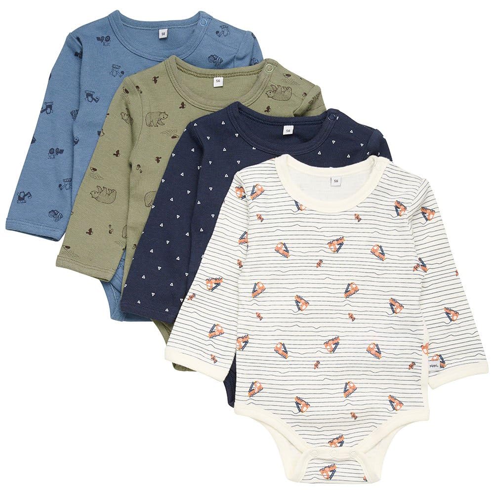 PIPPI Unisex Baby Body Ls Ao-printed (4-pack) Formender Body